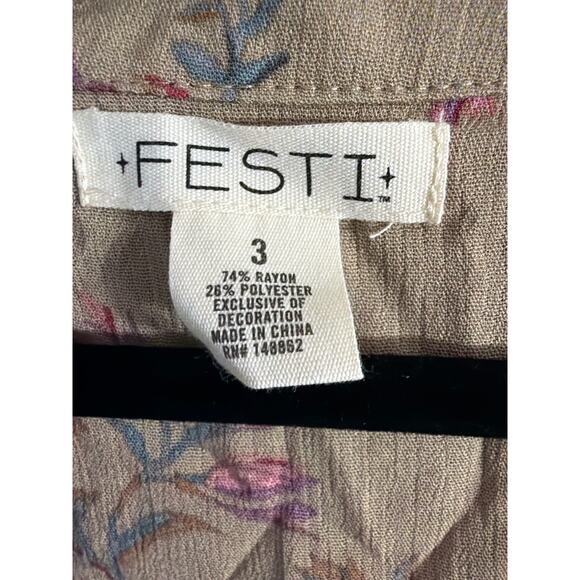 Festi Torrid Womens Plus Size Gauze Long Sleeve Tunic Taupe Floral Size 3 3X New - Picture 4 of 5